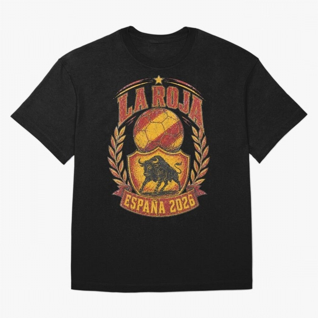 La Roja Espa?a 2026 World Cup Soccer T-Shirt Classic T-Shirt Carry the Colors and Pride of the FIFA World Cup 2026 USA Canada Mexico Journey through Neymar, Haaland and Cristiano Ronaldo Highlights, England and Germany Pride, Stadium Chants,