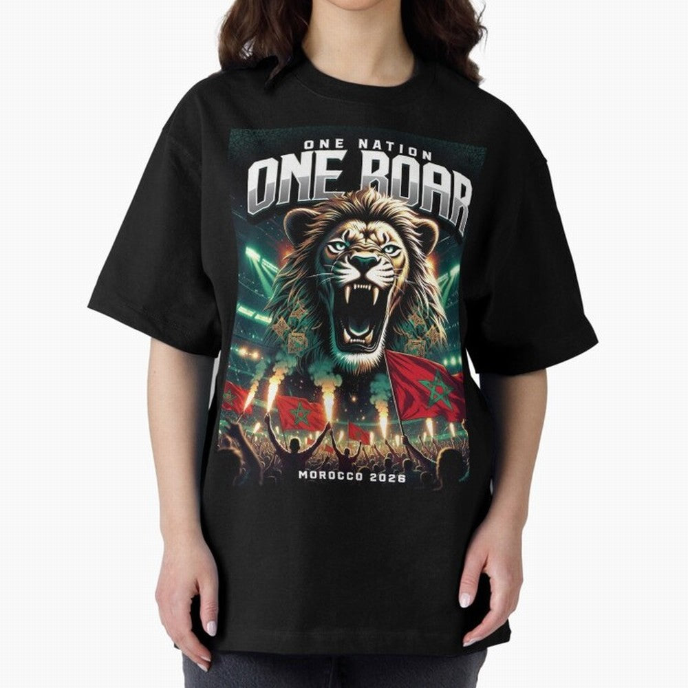 Morocco Football Team - One Nation, One Roar Classic T-Shirt Celebrate Football Dreams Across Global Football Passion for FIFA World Cup 2026 USA Canada Mexico, Driven by Cristiano Ronaldo, Haaland and CR7, England, France and Netherlands, Stadium
