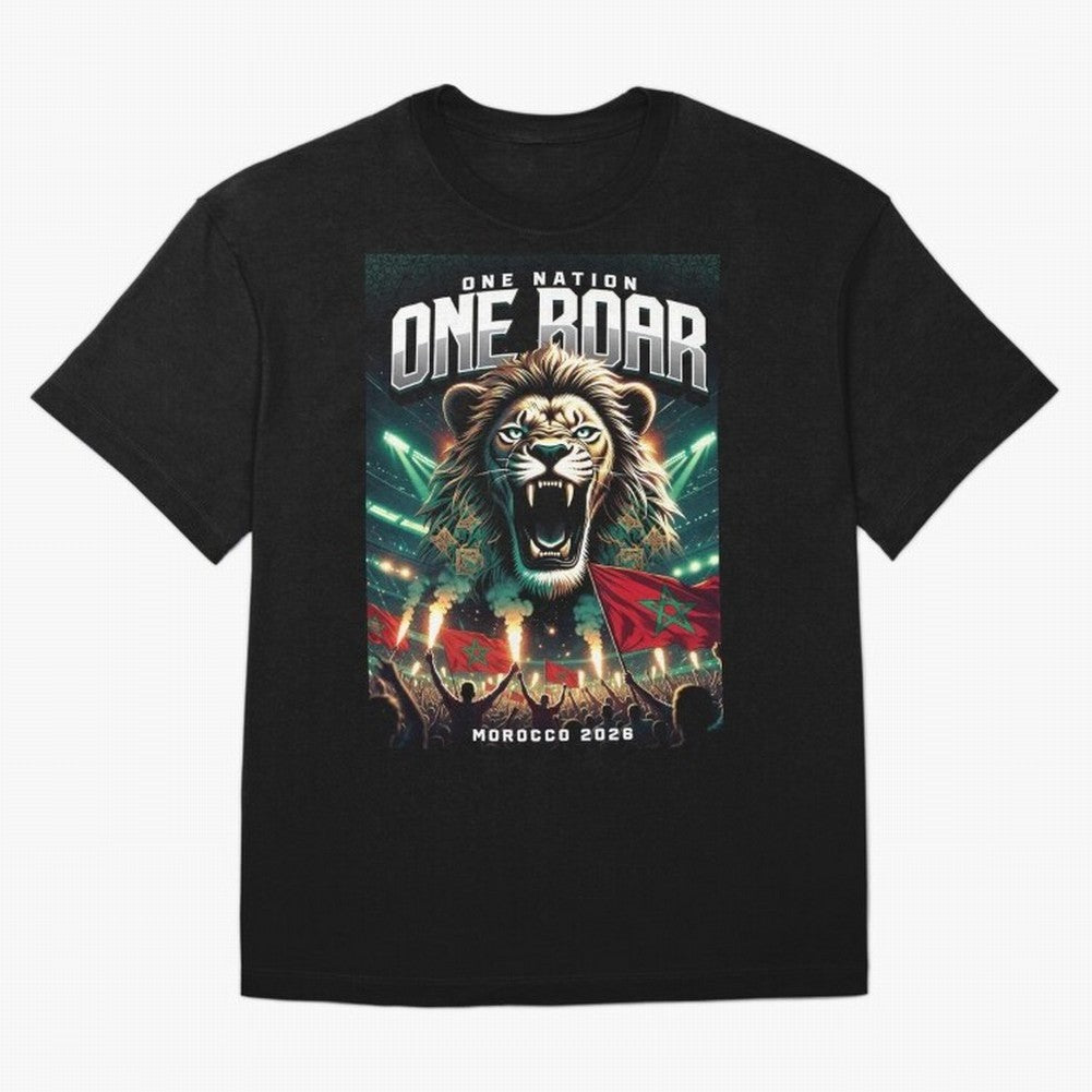 Morocco Football Team - One Nation, One Roar Classic T-Shirt Celebrate Football Dreams Across Global Football Passion for FIFA World Cup 2026 USA Canada Mexico, Driven by Cristiano Ronaldo, Haaland and CR7, England, France and Netherlands, Stadium