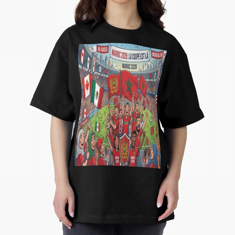 Morocco World Cup 2026 - Stadium Classic T-Shirt Celebrate the Magic of FIFA World Cup 2026 Spirit, Featuring Portugal, Mbappe, Vintage Soccer Flavor, Modern Football Stars, National Flags and Final Night Emotion; Ideal for Fans Who Follow Messi,