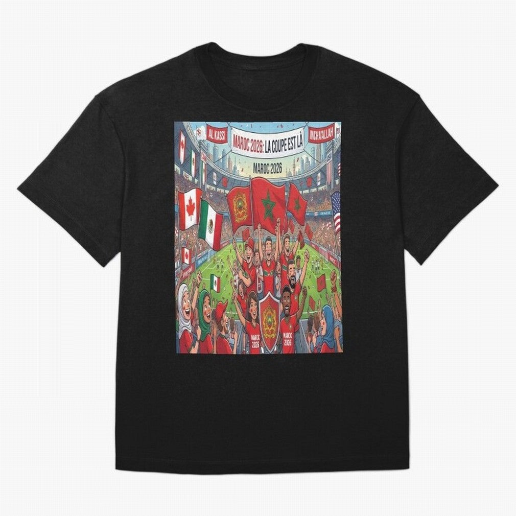 Morocco World Cup 2026 - Stadium Classic T-Shirt Celebrate the Magic of FIFA World Cup 2026 Spirit, Featuring Portugal, Mbappe, Vintage Soccer Flavor, Modern Football Stars, National Flags and Final Night Emotion; Ideal for Fans Who Follow Messi,