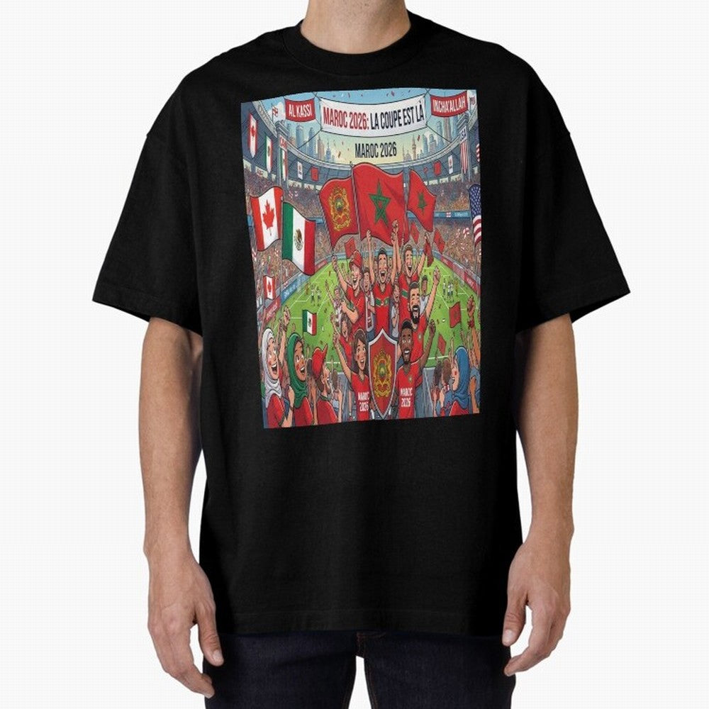 Morocco World Cup 2026 - Stadium Classic T-Shirt Celebrate the Magic of FIFA World Cup 2026 Spirit, Featuring Portugal, Mbappe, Vintage Soccer Flavor, Modern Football Stars, National Flags and Final Night Emotion; Ideal for Fans Who Follow Messi,