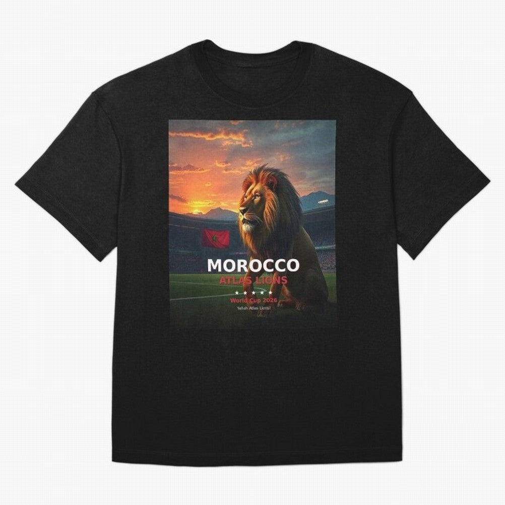 Morocco Atlas Lions - World Cup 2026 Soccer Fan Tee Classic T-Shirt Represent Football Lovers during Global Football Passion for FIFA World Cup 2026 Group Stage, Made for Cristiano Ronaldo, Haaland and CR7, England, Worldwide Fan Energy, Dramatic