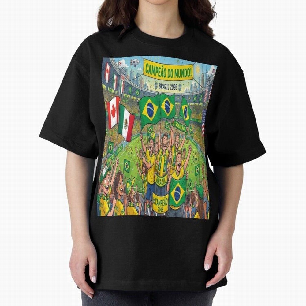 Brazil World Cup 2026 - Stadium Classic T-Shirt Carry the Colors and Pride of Global Football Passion for FIFA World Cup 2026, Connected to Mbappe and Neymar, France and Portugal, Match Day Excitement, Supporter Culture, Golden Goals and Global