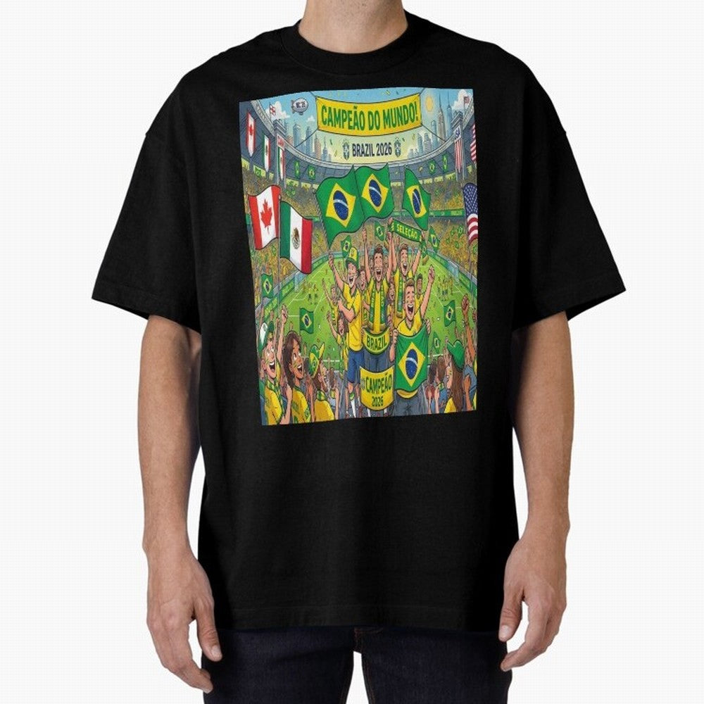 Brazil World Cup 2026 - Stadium Classic T-Shirt Carry the Colors and Pride of Global Football Passion for FIFA World Cup 2026, Connected to Mbappe and Neymar, France and Portugal, Match Day Excitement, Supporter Culture, Golden Goals and Global