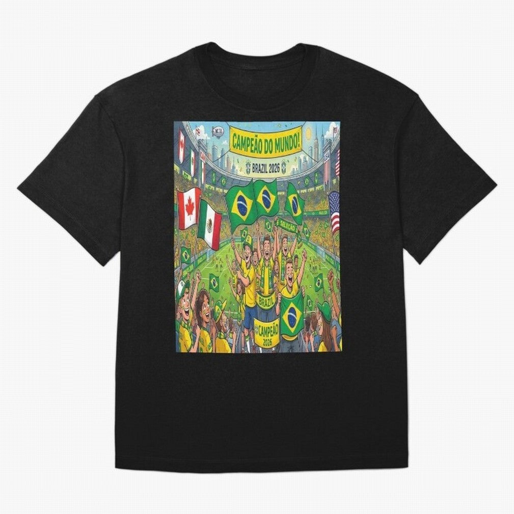 Brazil World Cup 2026 - Stadium Classic T-Shirt Carry the Colors and Pride of Global Football Passion for FIFA World Cup 2026, Connected to Mbappe and Neymar, France and Portugal, Match Day Excitement, Supporter Culture, Golden Goals and Global