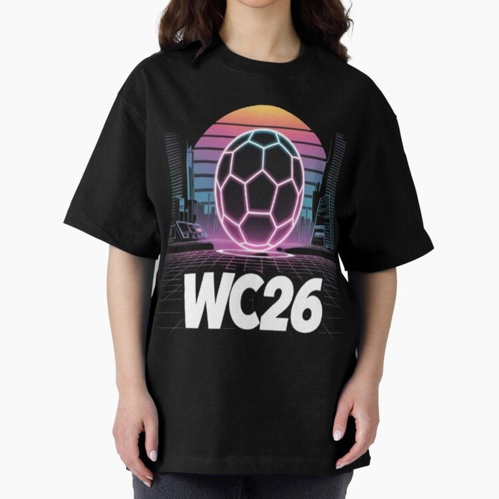 Retrofuturistic World Cup 2026 ¡ª Retro Sci-Fi Football Poster Classic T-Shirt Refresh FIFA World Cup 2026 Group Stage Inspired by CR7 and Messi, Netherlands Energy, Vintage Soccer Flavor, Modern Football Stars, National Flags and Final Night