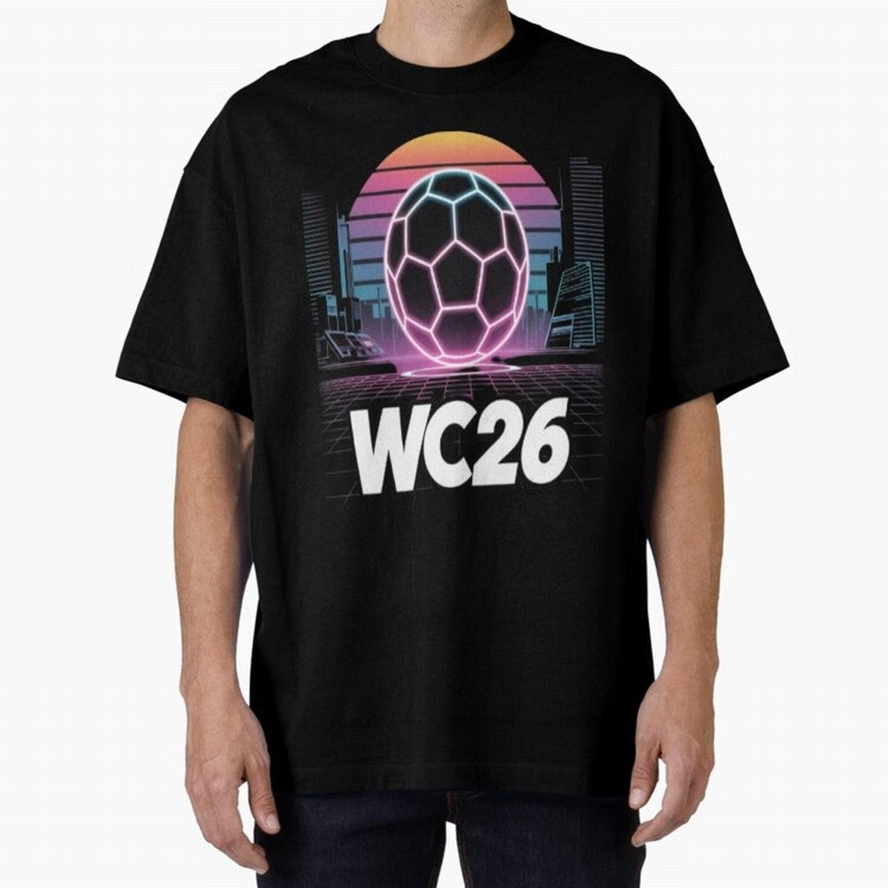 Retrofuturistic World Cup 2026 ¡ª Retro Sci-Fi Football Poster Classic T-Shirt Refresh FIFA World Cup 2026 Group Stage Inspired by CR7 and Messi, Netherlands Energy, Vintage Soccer Flavor, Modern Football Stars, National Flags and Final Night