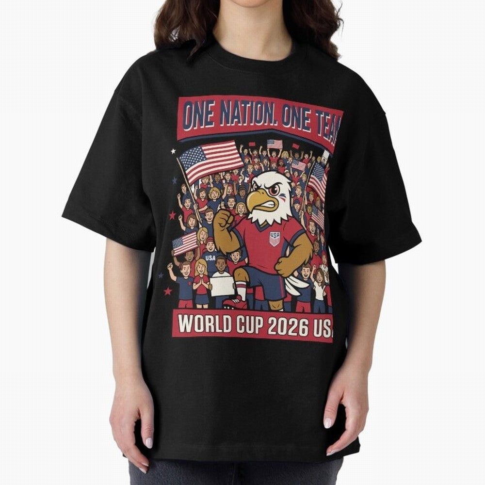 One Nation One Team ¡ª World Cup 2026 USA Classic T-Shirt Celebrate Fan Favorites in FIFA World Cup 2026 Highlighting Messi, Neymar and Mbappe, Portugal, Spain and Germany Energy, Match Day Excitement, Supporter Culture, Golden Goals and Global