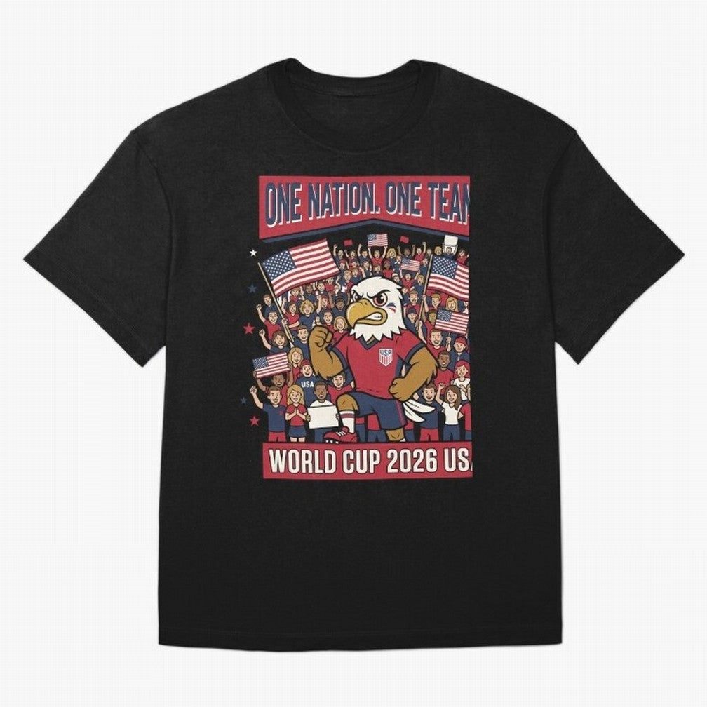 One Nation One Team ¡ª World Cup 2026 USA Classic T-Shirt Celebrate Fan Favorites in FIFA World Cup 2026 Highlighting Messi, Neymar and Mbappe, Portugal, Spain and Germany Energy, Match Day Excitement, Supporter Culture, Golden Goals and Global