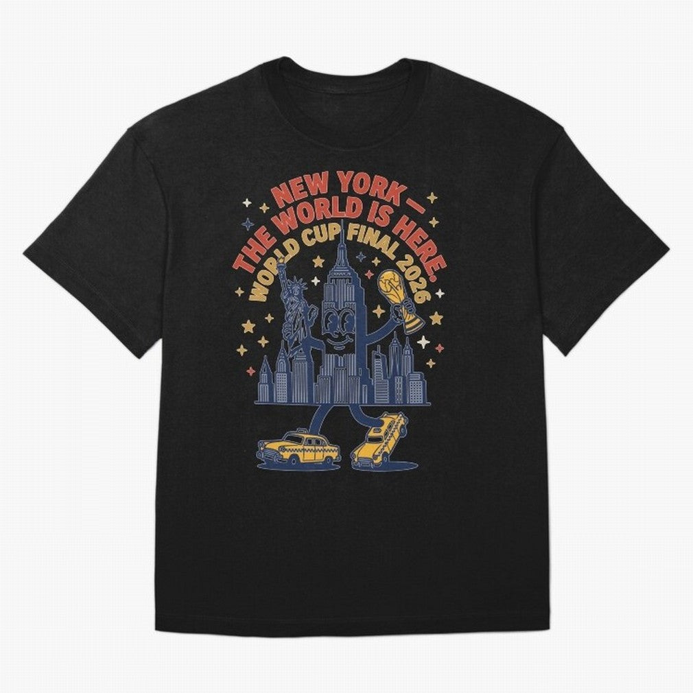 New York World Cup Final ¡ª The World Is Here V1 Classic T-Shirt Follow Every Goal of FIFA World Cup 2026 Group Stage for Fans of Haaland and Argentina, France and Brazil, Bringing Champion Mindset, Group Stage Buzz, Knockout Tension and Passionate
