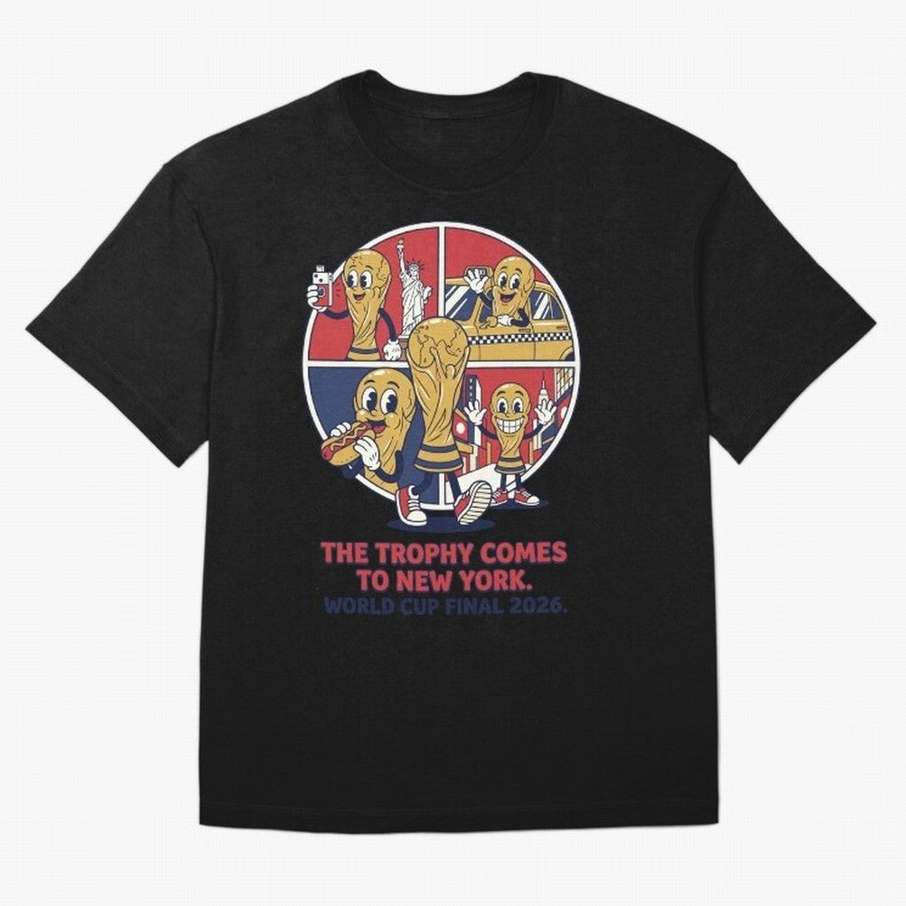The Trophy Comes to New York ¡ª World Cup Final V2 Classic T-Shirt Show Support during Match Day Hype around FIFA World Cup 2026 Group Stage, Messi, CR7 and Mbappe, Portugal, Match Day Excitement, Supporter Culture, Golden Goals and Global Football