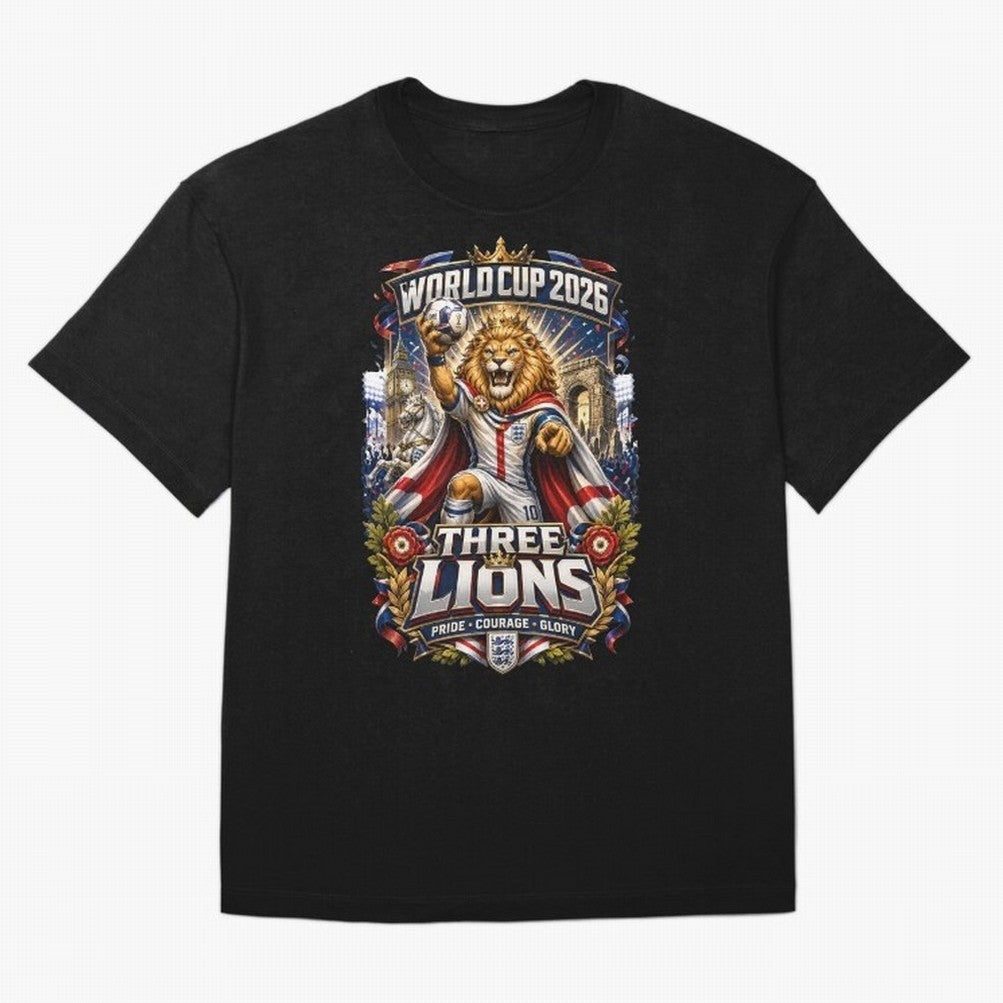 Three Lions World Cup 2026 Classic T-Shirt Show Fan Pride Across FIFA World Cup 2026 for Fans of Cristiano Ronaldo, Haaland and CR7 and France, Bringing Champion Mindset, Group Stage Buzz, Knockout Tension and Passionate Fan Culture; Perfect for