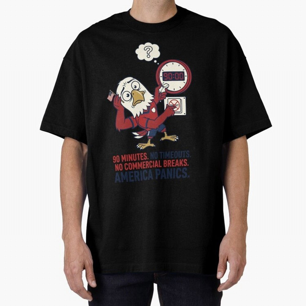 America Panics ¡ª No Timeouts No Commercials V1 Classic T-Shirt Show Championship Spirit for FIFA World Cup 2026 USA Canada Mexico for Fans of Neymar and Brazil, Portugal and Argentina, Bringing Global Supporter Spirit, Legendary Goals, National