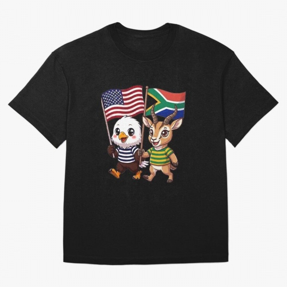 The American eagle and its friend, the South African springbok Classic T-Shirt Show Fan Pride Across Match Day Hype around FIFA World Cup 2026, Mbappe and Neymar, Germany, Retro Football Energy, Iconic Rivalries, Trophy Chase Drama and Stadium