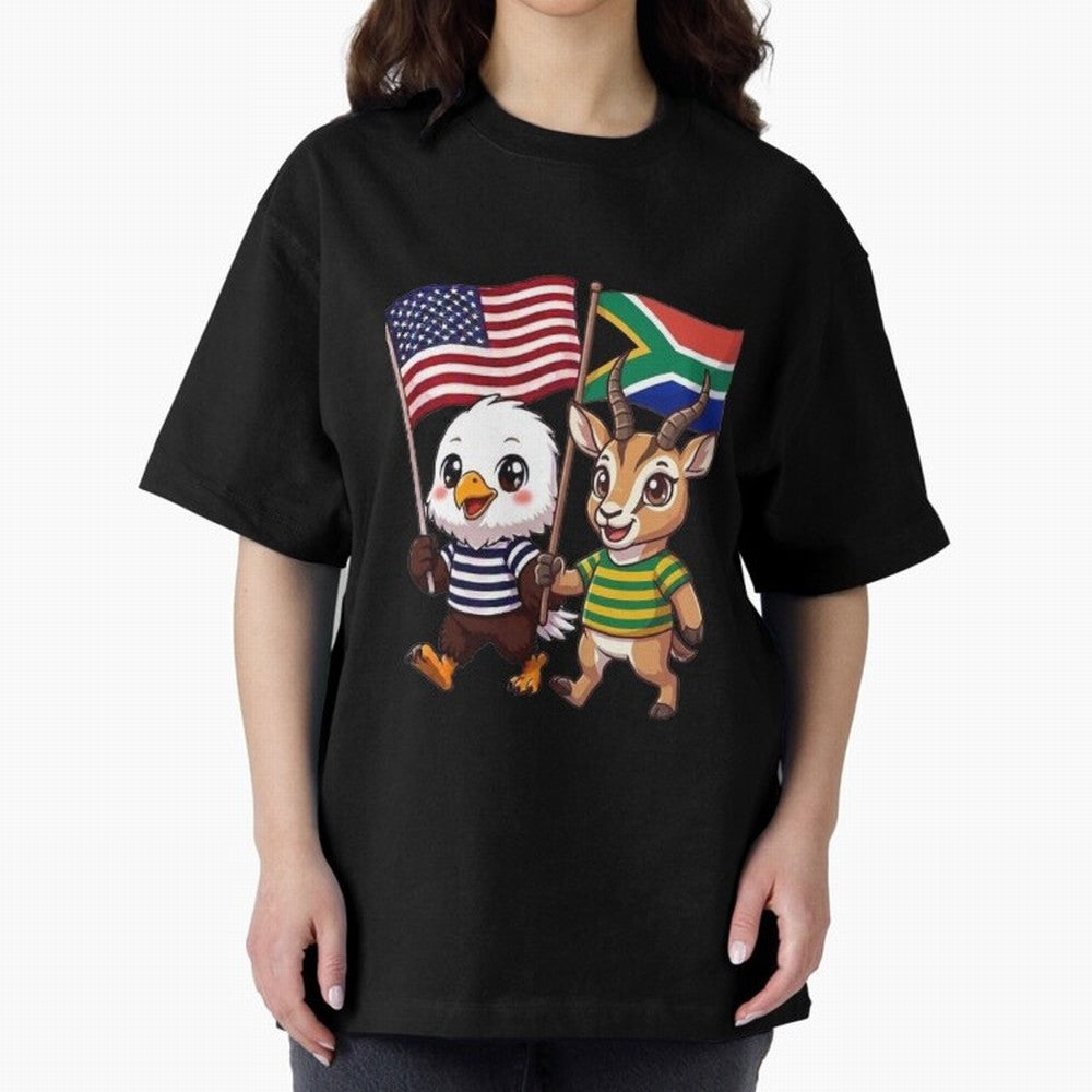 The American eagle and its friend, the South African springbok Classic T-Shirt Show Fan Pride Across Match Day Hype around FIFA World Cup 2026, Mbappe and Neymar, Germany, Retro Football Energy, Iconic Rivalries, Trophy Chase Drama and Stadium