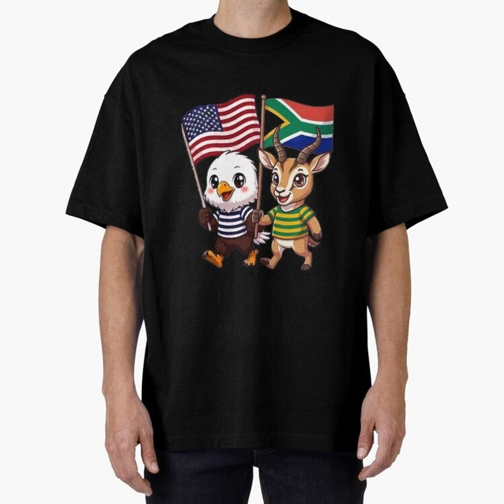 The American eagle and its friend, the South African springbok Classic T-Shirt Show Fan Pride Across Match Day Hype around FIFA World Cup 2026, Mbappe and Neymar, Germany, Retro Football Energy, Iconic Rivalries, Trophy Chase Drama and Stadium