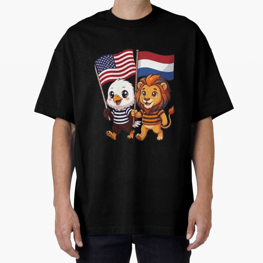 The American eagle and its friend the Dutch lion Classic T-Shirt Discover FIFA World Cup 2026 for Fans of CR7 and Messi and France, Bringing Retro Football Energy, Iconic Rivalries, Trophy Chase Drama and Stadium Atmosphere; Built for Supporters