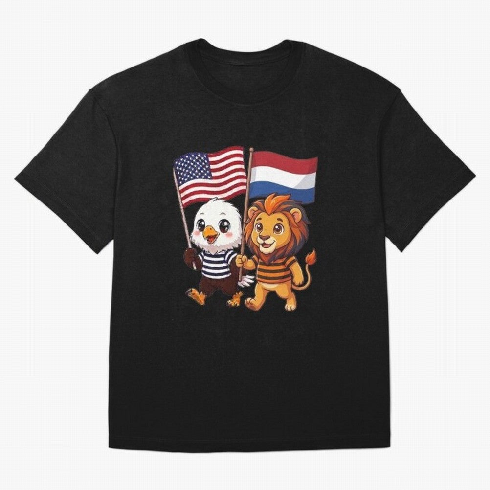 The American eagle and its friend the Dutch lion Classic T-Shirt Discover FIFA World Cup 2026 for Fans of CR7 and Messi and France, Bringing Retro Football Energy, Iconic Rivalries, Trophy Chase Drama and Stadium Atmosphere; Built for Supporters