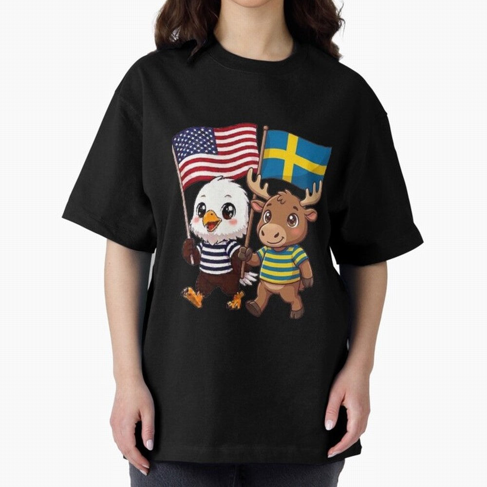 The American eagle and its friend, the Swedish elk Classic T-Shirt Celebrate the Stars of Match Day Hype around FIFA World Cup 2026 Group Stage, Cristiano Ronaldo, Haaland and CR7, Netherlands, Stadium Memories, Football Loyalty, International