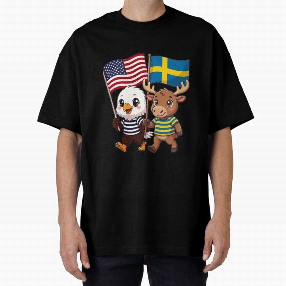 The American eagle and its friend, the Swedish elk Classic T-Shirt Celebrate the Stars of Match Day Hype around FIFA World Cup 2026 Group Stage, Cristiano Ronaldo, Haaland and CR7, Netherlands, Stadium Memories, Football Loyalty, International