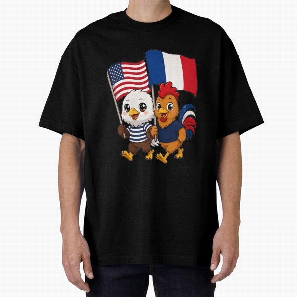 The American eagle and its friend, the French rooster Classic T-Shirt Make Memories around FIFA World Cup 2026 for Fans of Haaland and France and Portugal, Bringing Tournament Hype, Historic Matchups, Family Viewing Parties and Global Sports Pride;