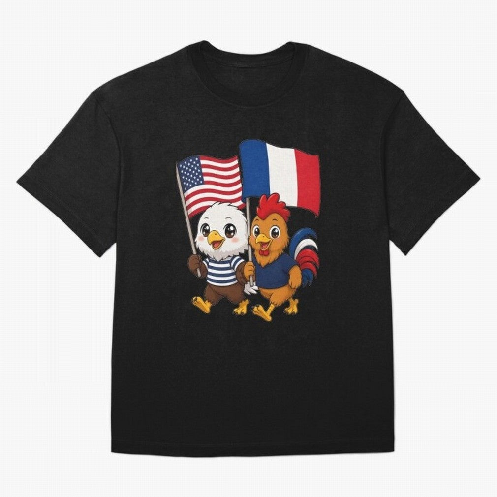 The American eagle and its friend, the French rooster Classic T-Shirt Make Memories around FIFA World Cup 2026 for Fans of Haaland and France and Portugal, Bringing Tournament Hype, Historic Matchups, Family Viewing Parties and Global Sports Pride;