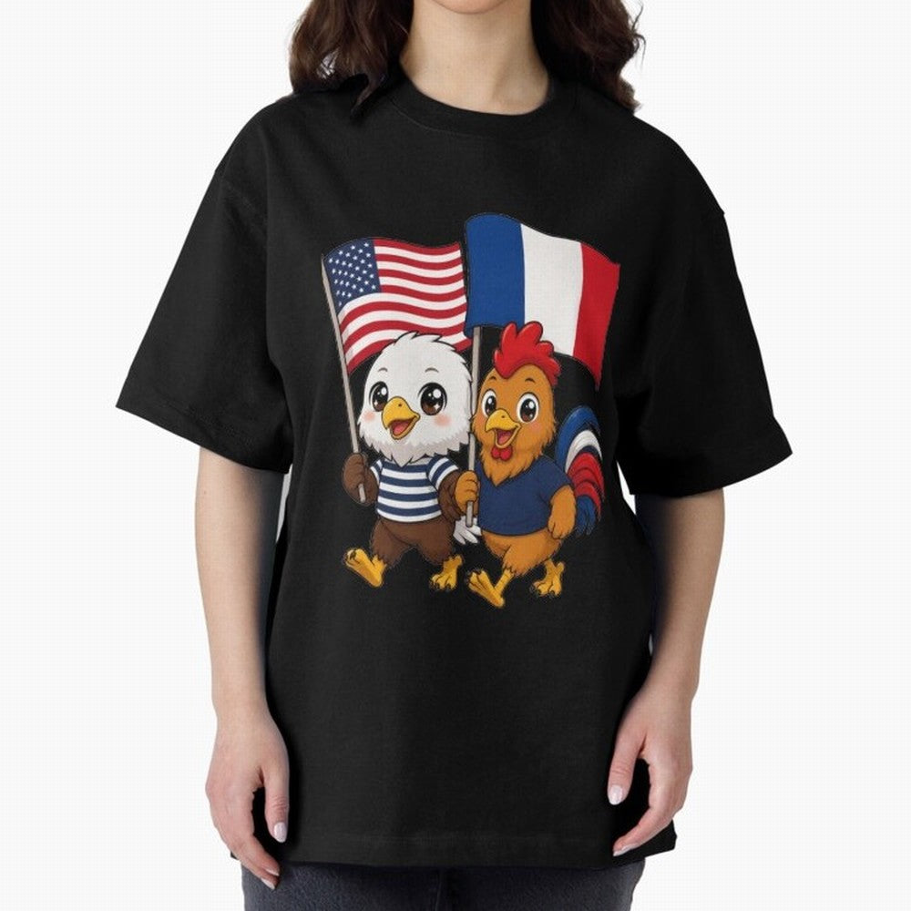 The American eagle and its friend, the French rooster Classic T-Shirt Make Memories around FIFA World Cup 2026 for Fans of Haaland and France and Portugal, Bringing Tournament Hype, Historic Matchups, Family Viewing Parties and Global Sports Pride;