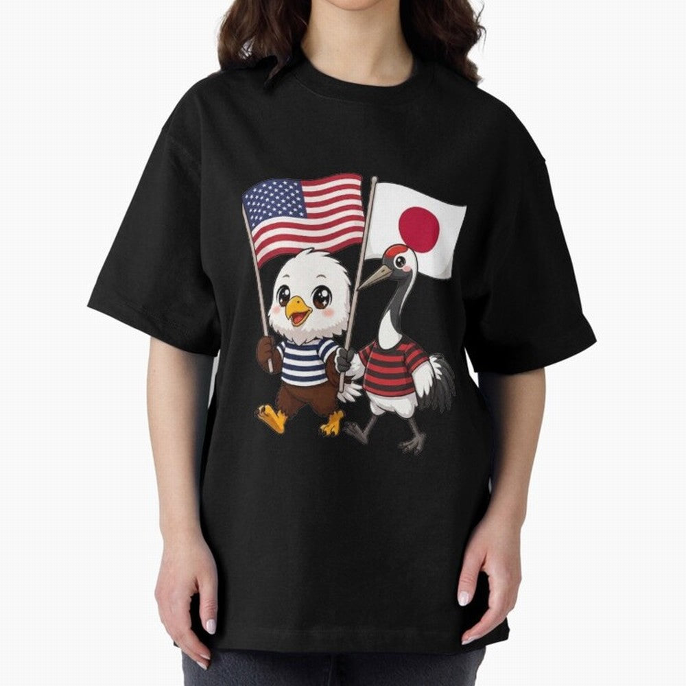 The American eagle and its friend, the Japanese crane Classic T-Shirt Follow FIFA World Cup 2026 USA Canada Mexico Featuring Messi and Cristiano Ronaldo, Argentina Energy, Football Passion, Legendary Performances, Festival Vibes and Supporter