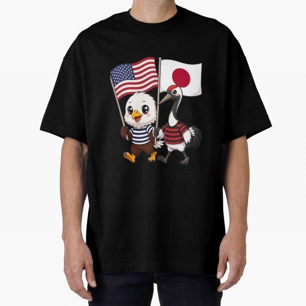 The American eagle and its friend, the Japanese crane Classic T-Shirt Follow FIFA World Cup 2026 USA Canada Mexico Featuring Messi and Cristiano Ronaldo, Argentina Energy, Football Passion, Legendary Performances, Festival Vibes and Supporter