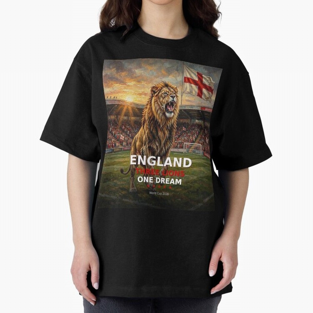 England Three Lions One Dream - World Cup 2026 Soccer Fan Tee Classic T-Shirt Make Game Day About FIFA World Cup 2026 USA Canada Mexico for Fans of CR7 and Messi and Argentina, France and Brazil, Bringing Stadium Memories, Football Loyalty,