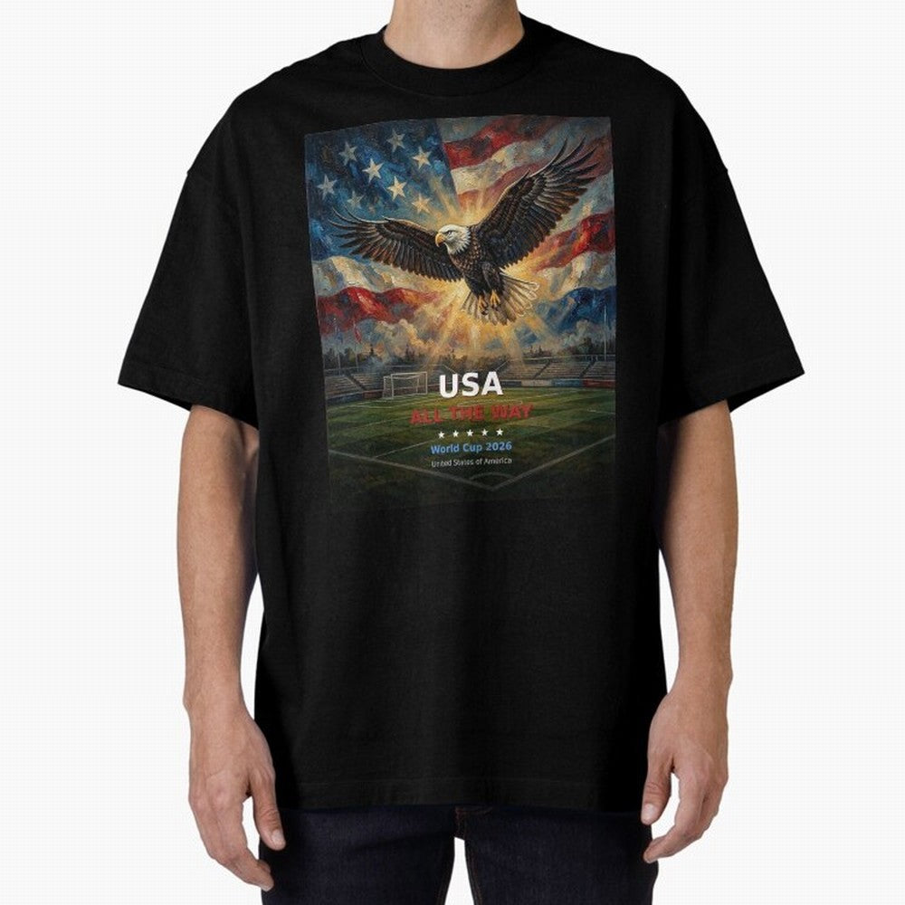 USA All The Way - American Eagle Soccer World Cup 2026 Tee Classic T-Shirt Celebrate Match Day Hype around FIFA World Cup 2026 Group Stage, Messi and Cristiano Ronaldo, Brazil, Portugal and Argentina, Stadium Chants, National Pride, Trophy Dreams
