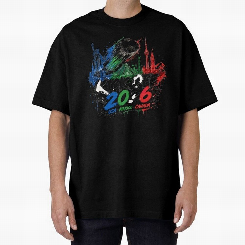 Kick Off 2026 USA Mexico Canada Soccer Graphic Classic T-Shirt Celebrate Soccer Greatness during Global Football Passion for FIFA World Cup 2026, Highlighting Cristiano Ronaldo, Brazil, Fan Favorite Moments, National Team Passion, Big Match Drama