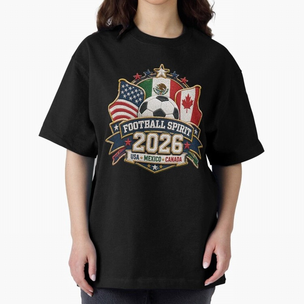 Football Spirit 2026 USA Mexico Canada Patch Design Classic T-Shirt Treasure the FIFA World Cup 2026 Group Stage Journey through CR7 Highlights, England Pride, Football History, Final Match Energy, Crowd Noise and Once in a Lifetime Moments; Ideal