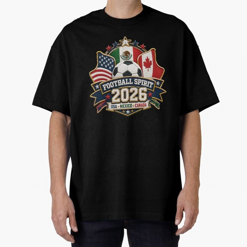 Football Spirit 2026 USA Mexico Canada Patch Design Classic T-Shirt Treasure the FIFA World Cup 2026 Group Stage Journey through CR7 Highlights, England Pride, Football History, Final Match Energy, Crowd Noise and Once in a Lifetime Moments; Ideal