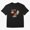 Spain Ol¨¦ 2026 Colorful Watercolor Football Graphic Classic T-Shirt Carry the Colors and Pride of FIFA World Cup 2026 USA Canada Mexico Spirit, Inspired by Brazil, Portugal and Argentina, Mbappe, Soccer Culture, Superstar Moments, National Team