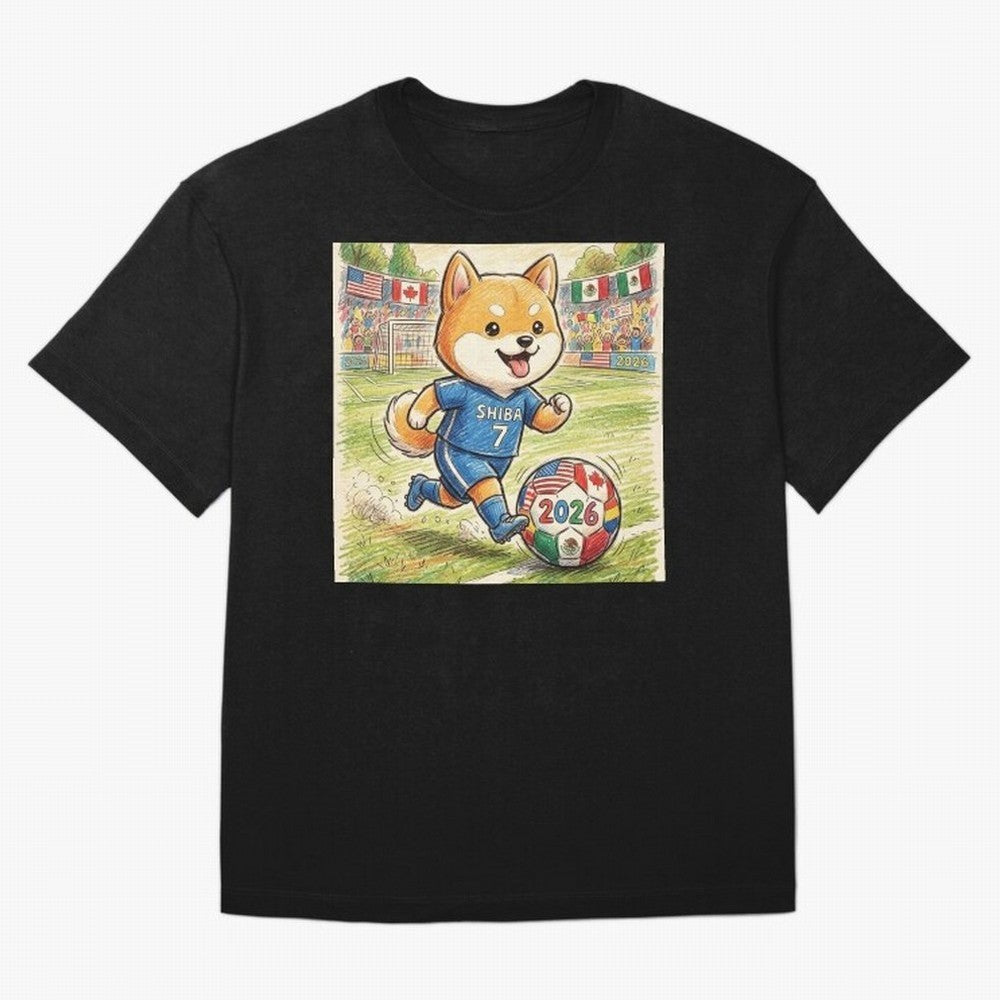 2026 World Cup Shiba Inu Ace #7 - Stadium Action Art Classic T-Shirt Back Your Heroes with Match Day Hype around FIFA World Cup 2026, Mbappe and Neymar, England, Champion Mindset, Group Stage Buzz, Knockout Tension and Passionate Fan Culture;