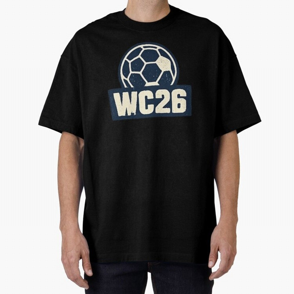 WC26 Retro Soccer Ball Vintage Football Fan Design Classic T-Shirt Show Match Day Excitement for Global Football Passion for FIFA World Cup 2026 Group Stage, Capturing Haaland and Mbappe, Argentina, France and Brazil, Vintage Soccer Flavor, Modern