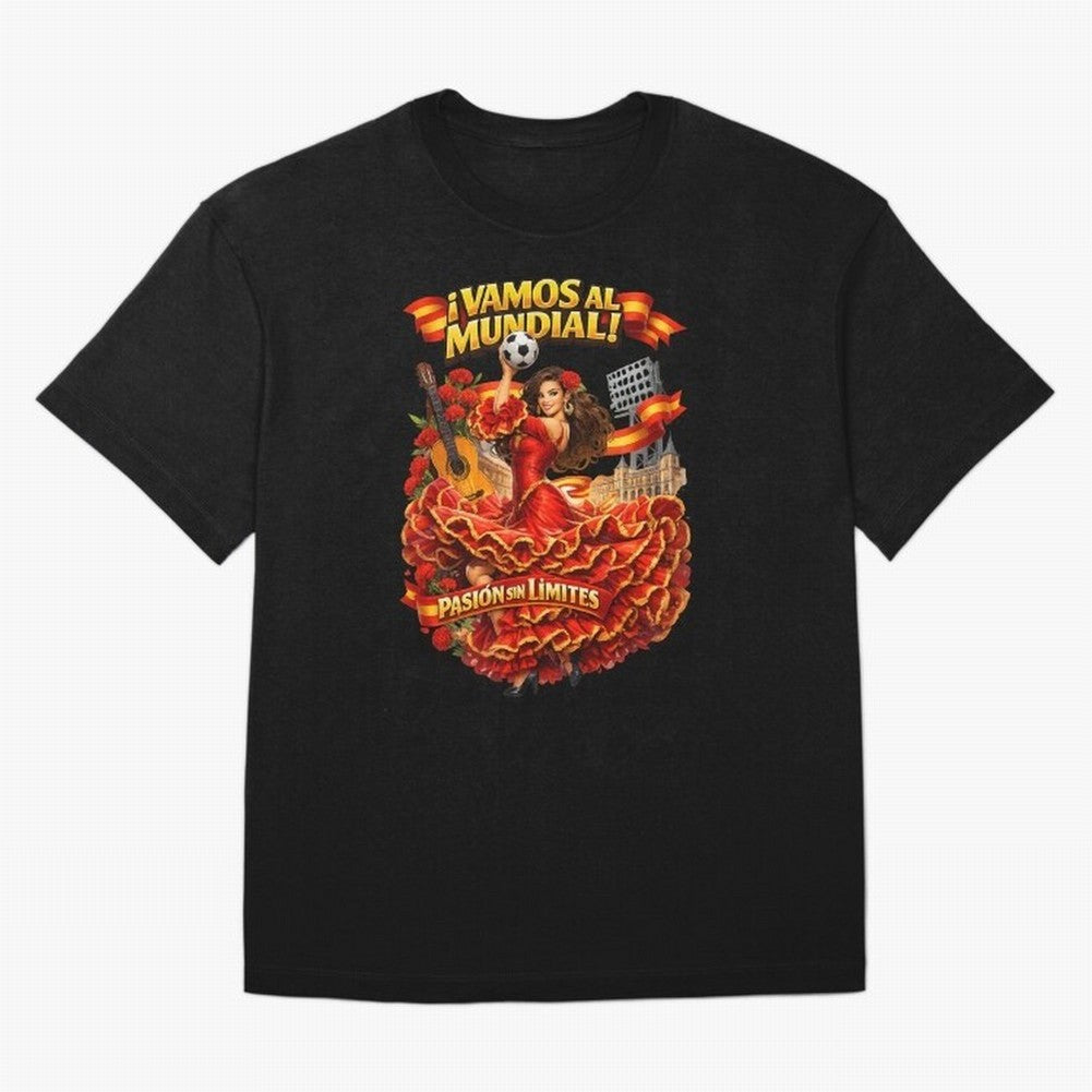Spanish Flamenco Football Fan Shirt ¨C Unique World Cup 2026 Supporter Design Classic T-Shirt Live the Energy of Global Football Passion for FIFA World Cup 2026 USA Canada Mexico, Filled with CR7 and Messi, France and Portugal, Worldwide Fan