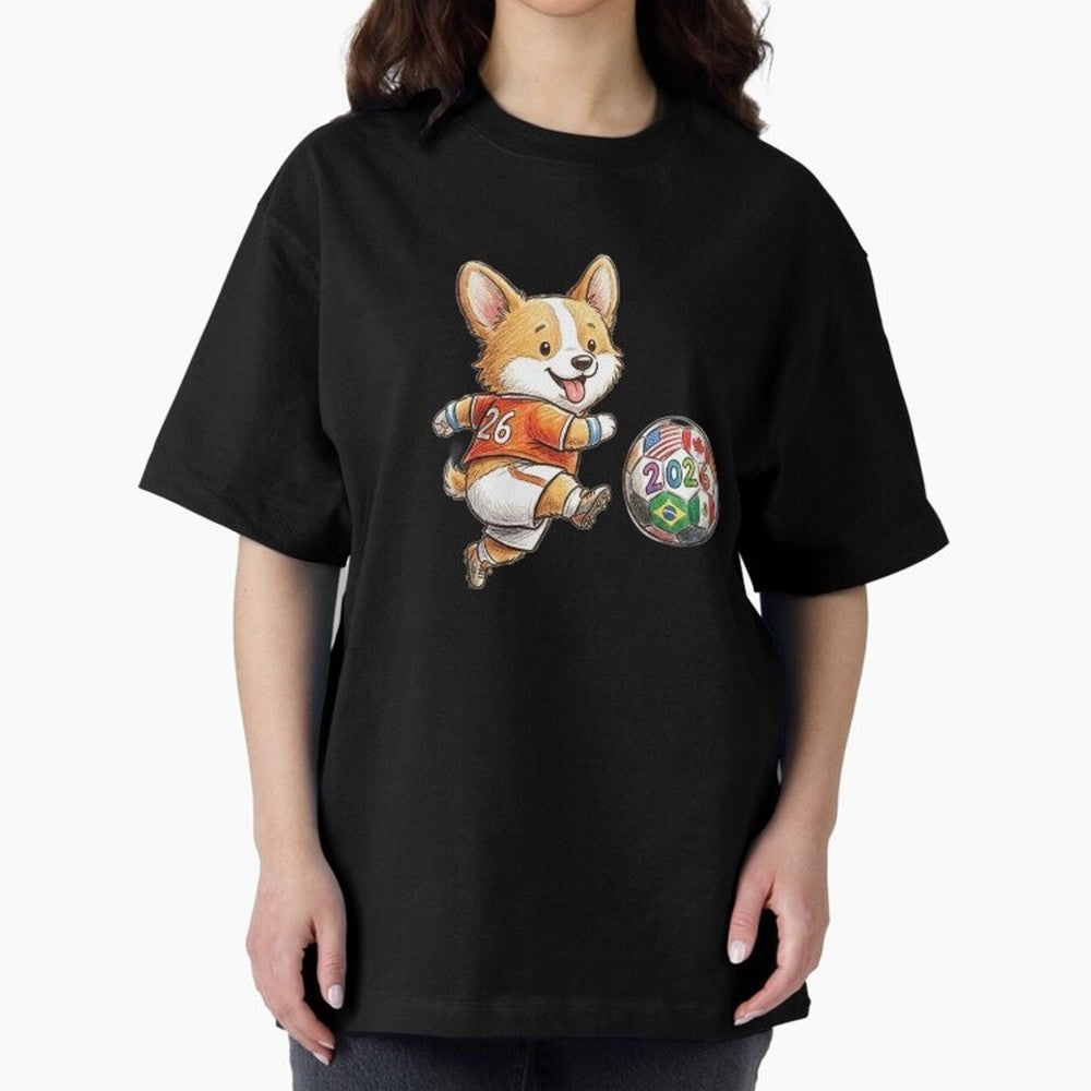 Cute Corgi Soccer Striker - 2026 World Cup Orange Jersey Classic T-Shirt Build FIFA World Cup 2026 Group Stage Spirit, Filled with England and Germany, Haaland, Stadium Memories, Football Loyalty, International Chants and Championship Tradition;
