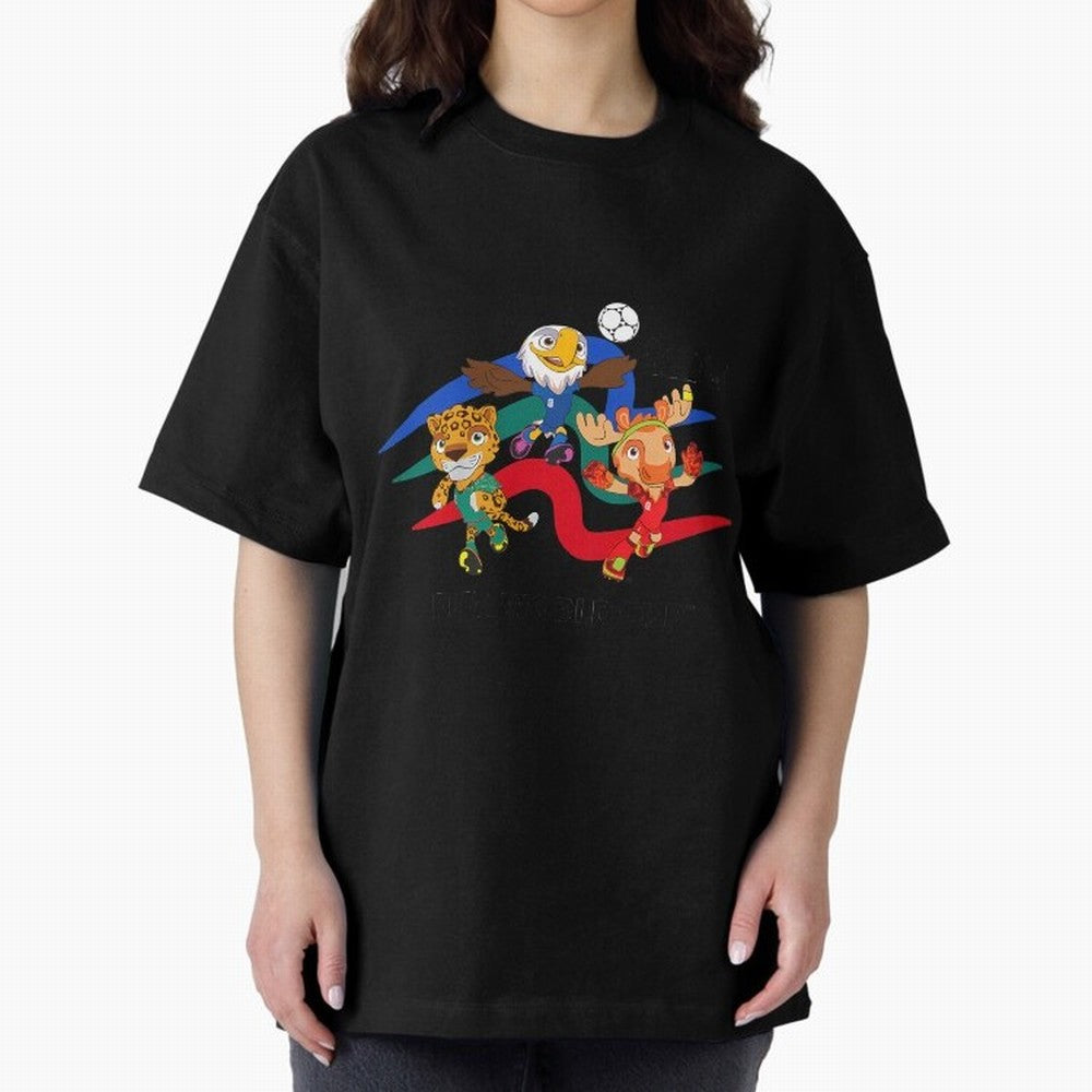 Kids World Cup26 Host Country Mascots Action Classic T-Shirt Celebrate Soccer Greatness during Match Day Hype around FIFA World Cup 2026, Messi, Brazil, Vintage Soccer Flavor, Modern Football Stars, National Flags and Final Night Emotion; Made for