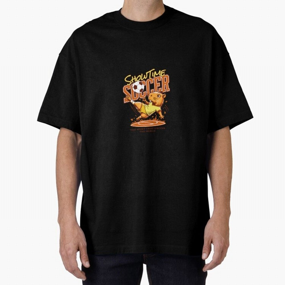 Capybara Playing Soccer Football Yellow Vibes Classic T-Shirt Celebrate Fan Culture around Match Day Hype around FIFA World Cup 2026 Group Stage, Messi, Neymar and Mbappe, Spain, Worldwide Fan Energy, Dramatic Goals, Stadium Lights and Championship