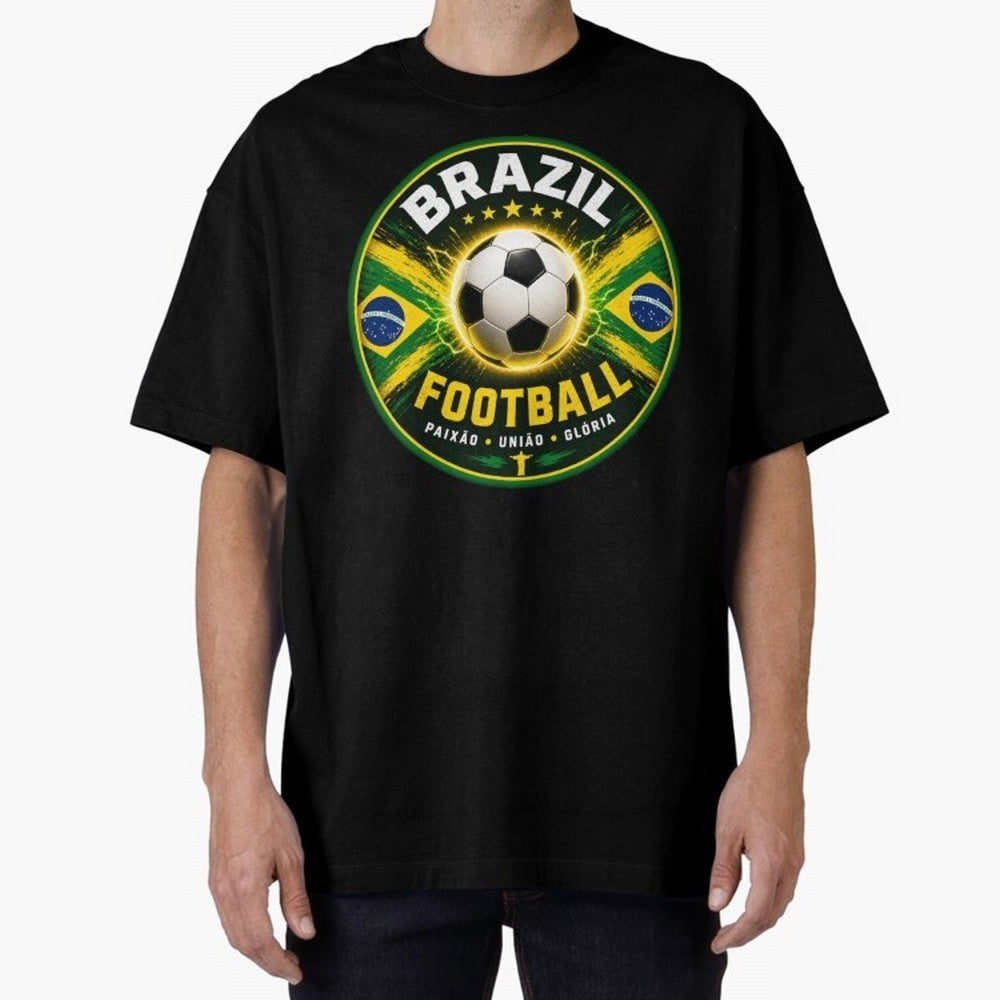 Elegant Brazil Football Emblem Classic T-Shirt Keep the Match Day Mood of FIFA World Cup 2026 Group Stage for Fans of Cristiano Ronaldo, Haaland and CR7 and France and Portugal, Bringing Tournament Hype, Historic Matchups, Family Viewing Parties