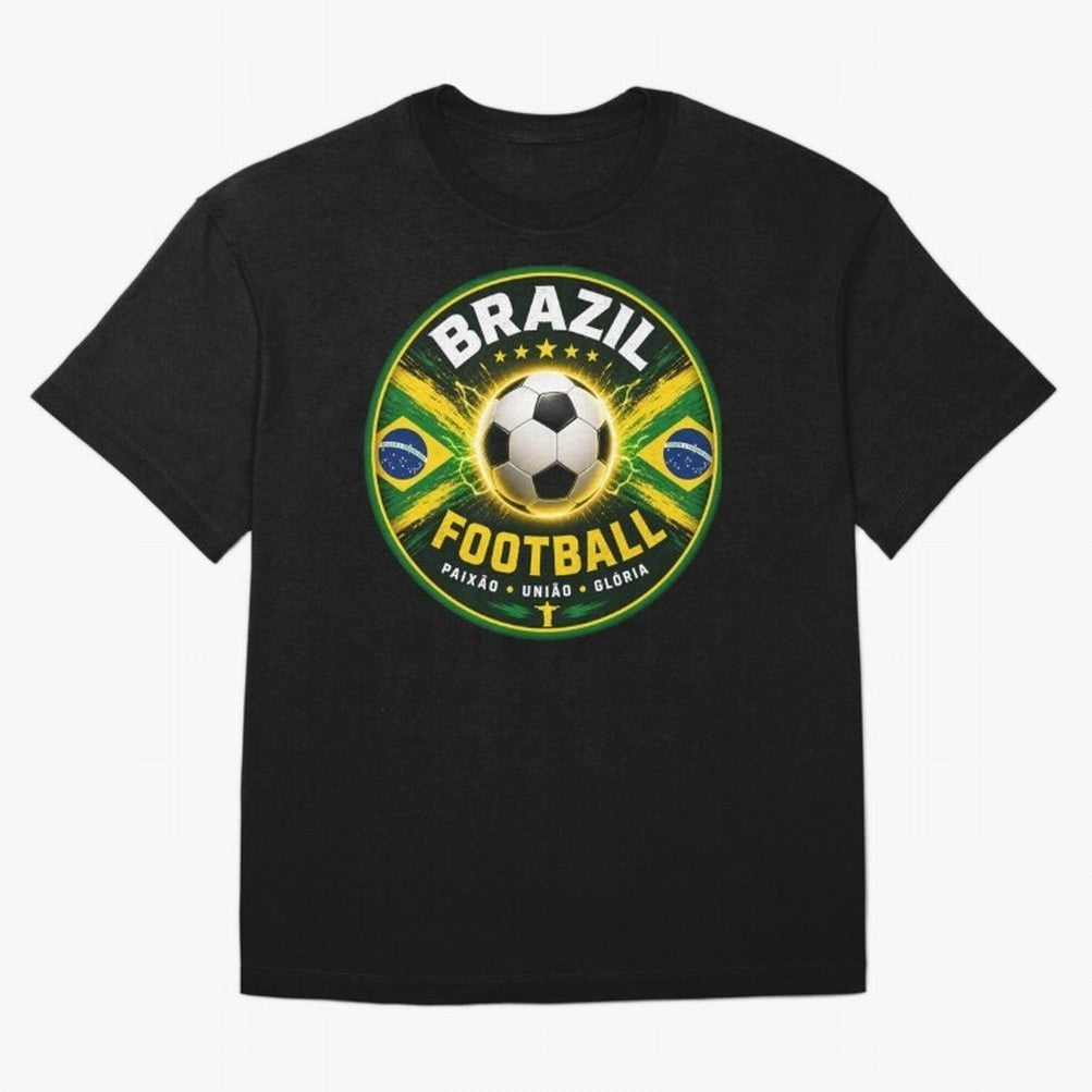 Elegant Brazil Football Emblem Classic T-Shirt Keep the Match Day Mood of FIFA World Cup 2026 Group Stage for Fans of Cristiano Ronaldo, Haaland and CR7 and France and Portugal, Bringing Tournament Hype, Historic Matchups, Family Viewing Parties