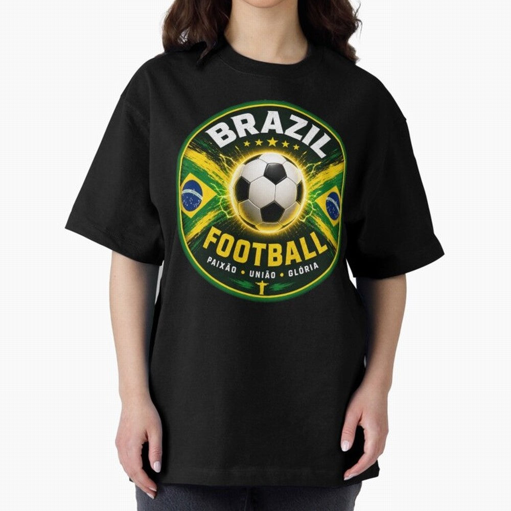 Elegant Brazil Football Emblem Classic T-Shirt Keep the Match Day Mood of FIFA World Cup 2026 Group Stage for Fans of Cristiano Ronaldo, Haaland and CR7 and France and Portugal, Bringing Tournament Hype, Historic Matchups, Family Viewing Parties