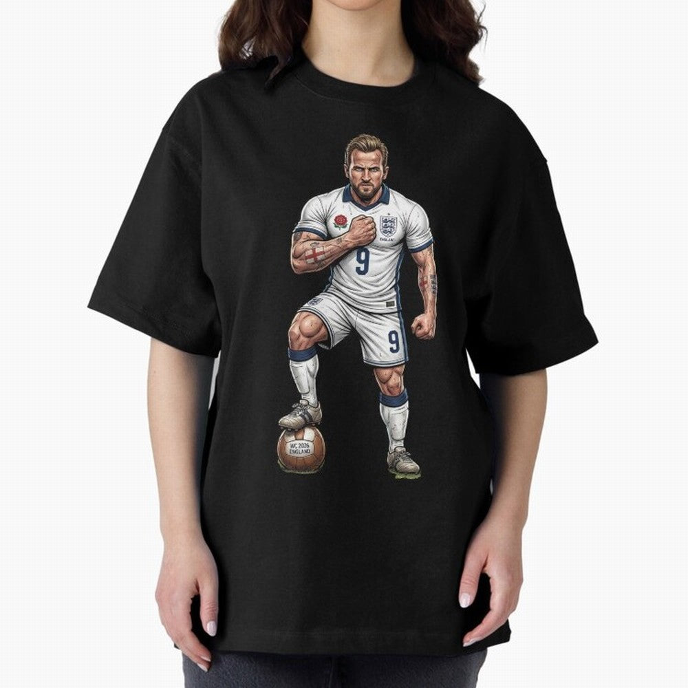 English Soccer Warrior Hyper-Realistic Poster Classic T-Shirt Relive Legendary Nights from FIFA World Cup 2026 Group Stage Connected to Messi and Cristiano Ronaldo, Netherlands Energy, Vintage Soccer Flavor, Modern Football Stars, National Flags