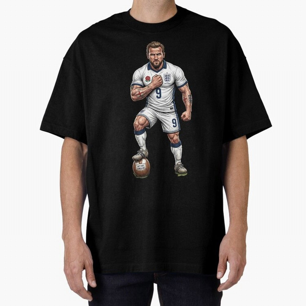 English Soccer Warrior Hyper-Realistic Poster Classic T-Shirt Relive Legendary Nights from FIFA World Cup 2026 Group Stage Connected to Messi and Cristiano Ronaldo, Netherlands Energy, Vintage Soccer Flavor, Modern Football Stars, National Flags