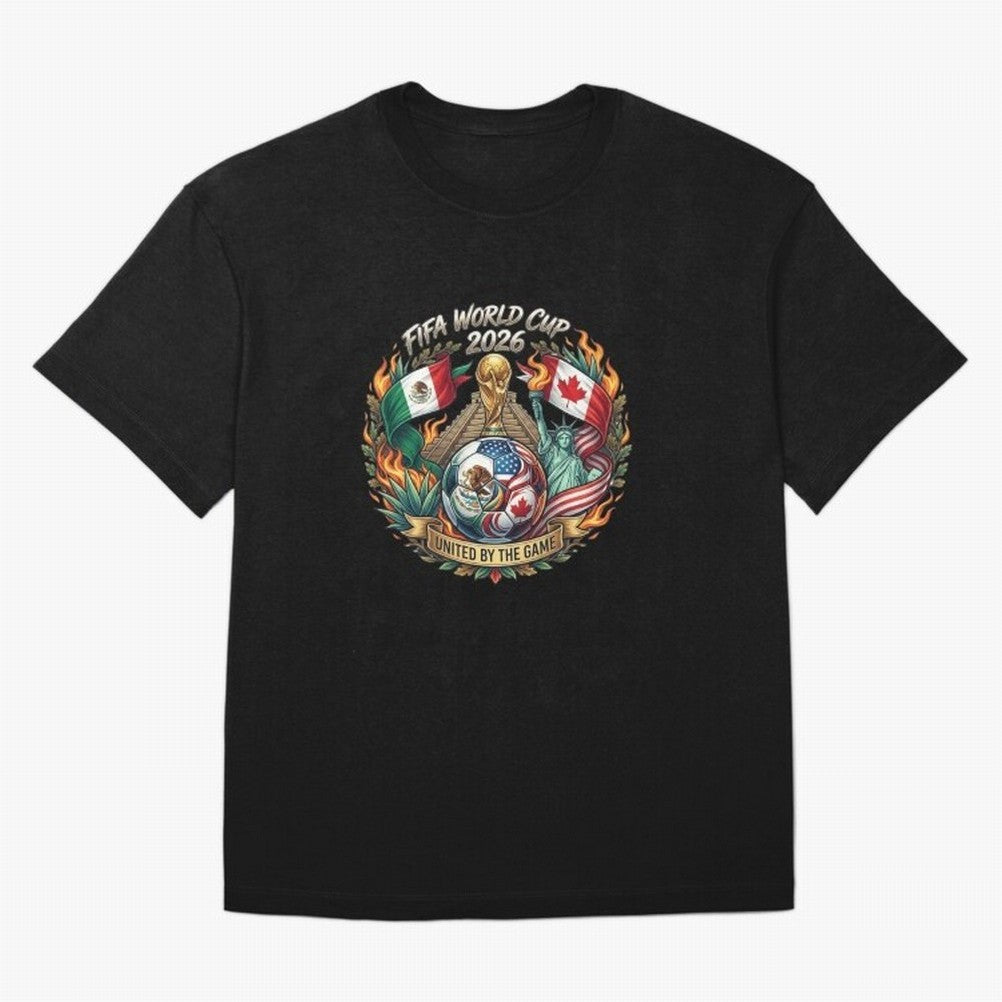 United By The Game 2026 Art Classic T-Shirt Bring a Vintage Feel to the FIFA World Cup 2026 Group Stage Journey through Cristiano Ronaldo, Haaland and CR7 Highlights, Brazil, Portugal and Argentina Pride, Tournament Hype, Historic Matchups, Family