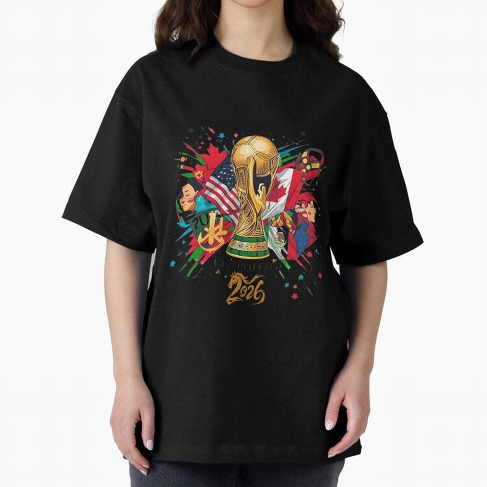 North America 2026 Splash Art Classic T-Shirt Build FIFA World Cup 2026 USA Canada Mexico Spirit, Centered on Spain and Netherlands, Neymar, Football Festival Excitement, Trophy Ambitions, Country Rivalries and Star Player Buzz; Ideal for Football