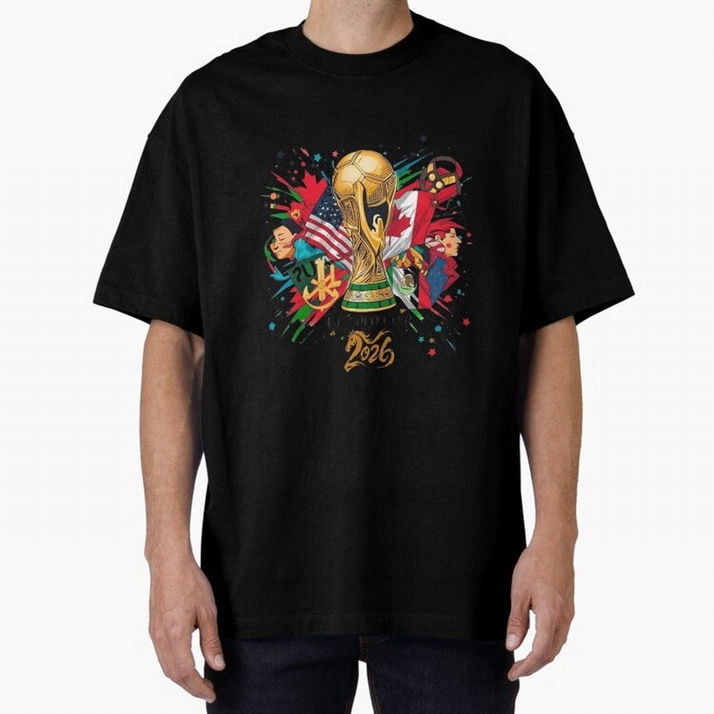 North America 2026 Splash Art Classic T-Shirt Build FIFA World Cup 2026 USA Canada Mexico Spirit, Centered on Spain and Netherlands, Neymar, Football Festival Excitement, Trophy Ambitions, Country Rivalries and Star Player Buzz; Ideal for Football